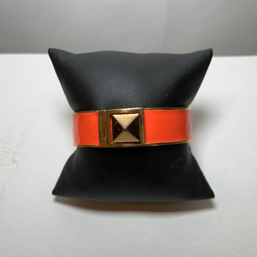 Kate Spade New York Gold-Tone Orange Hinged Bangle Bracelet